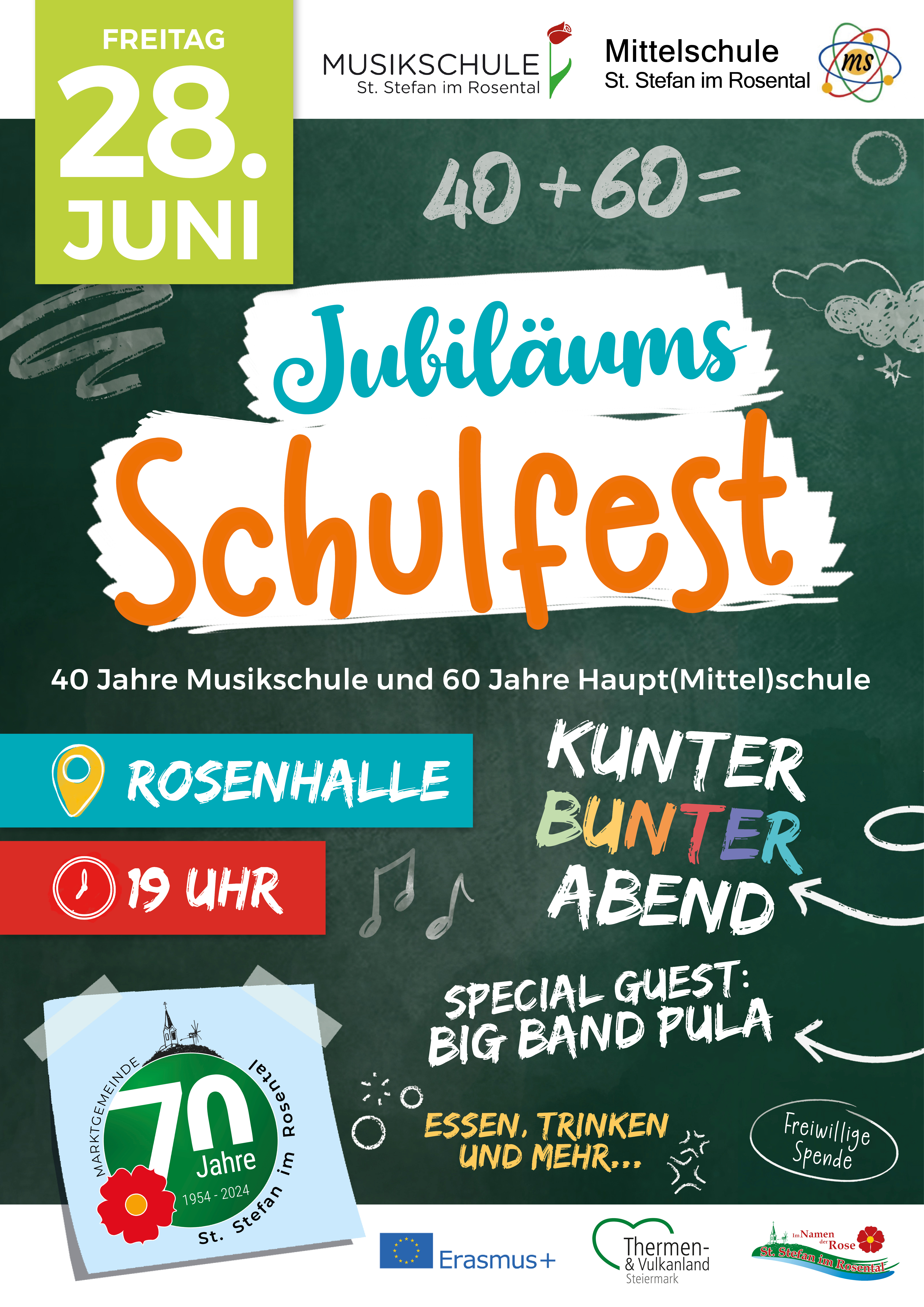 Ankündigung / Plakat Schuljubiläum