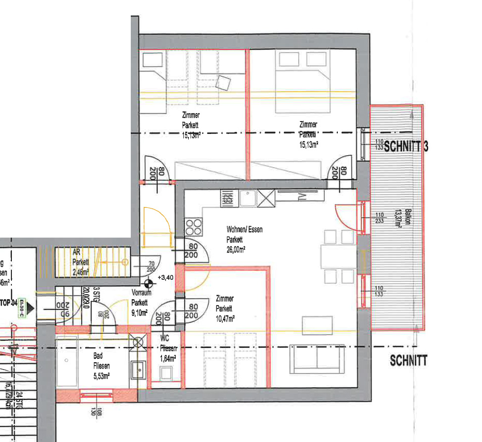Grundriss Plan Wohnung 4
